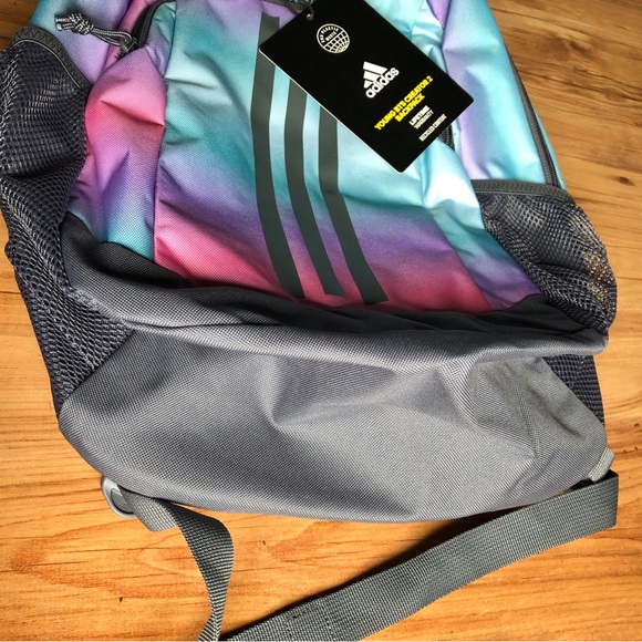 NEW ADIDAS Backpack YOUNG BTS CREATOR 2 BACKPACK Pink Blue Girl’s - Picture 4 of 15